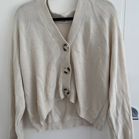 Jackets & Blazers - cream cardigan - thrifted